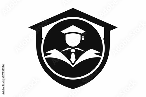 Vector illustration of student logo  on white background 