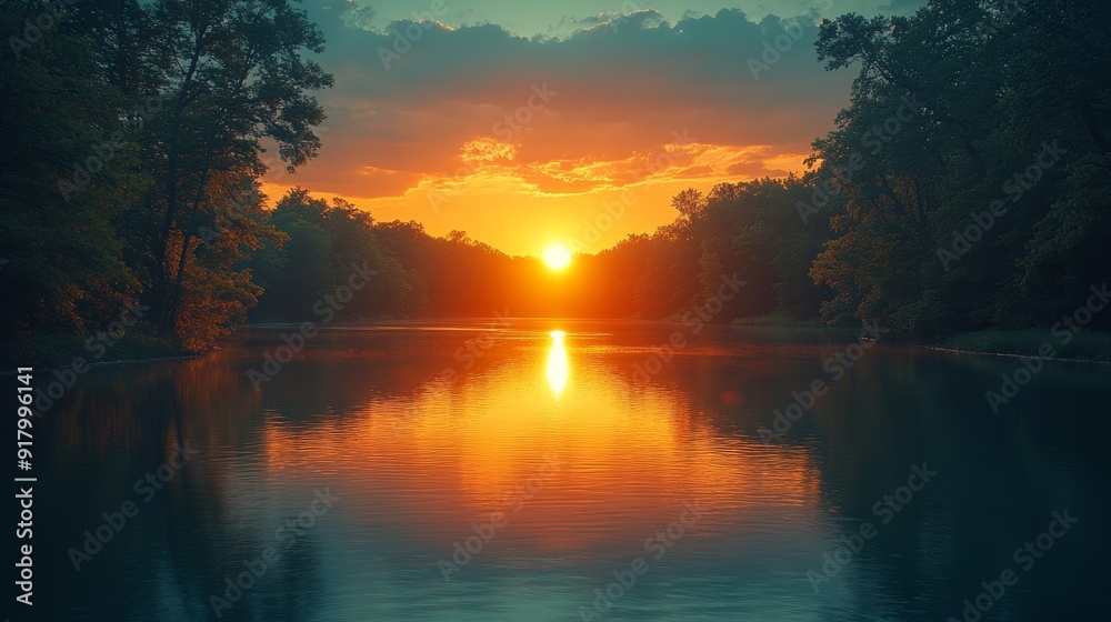 Summer Sunset at Beaver Dam Landscape Generative AI Summer Sunset at Beaver Dam Landscape Generative AI