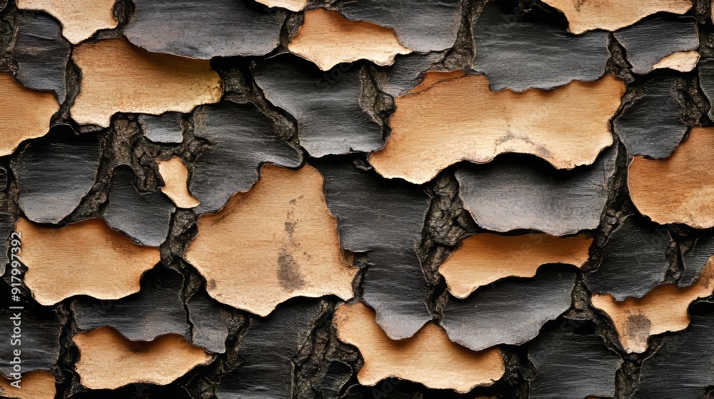 Close-up of the textured bark of a London plane tree, with camouflage-like patches Close-up of the textured bark of a London plane tree, with camouflage-like patches
