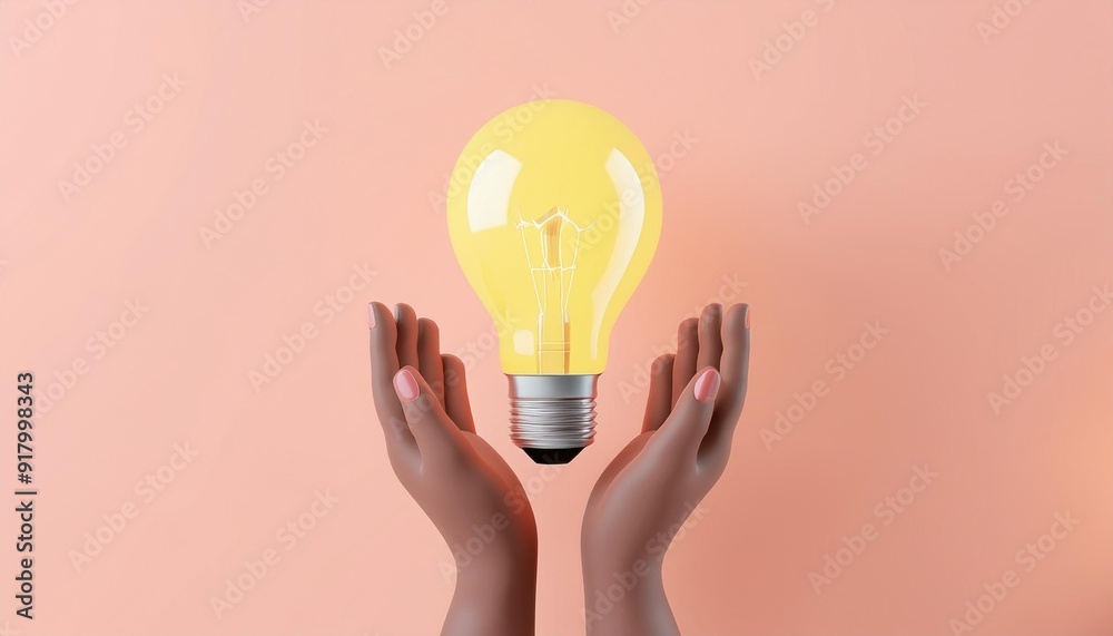 Hands hold a glowing light bulb, symbolizing innovation, creativity, and bright ideas against a soft pink background. Hands hold a glowing light bulb, symbolizing innovation, creativity, and bright ideas against a soft pink background.