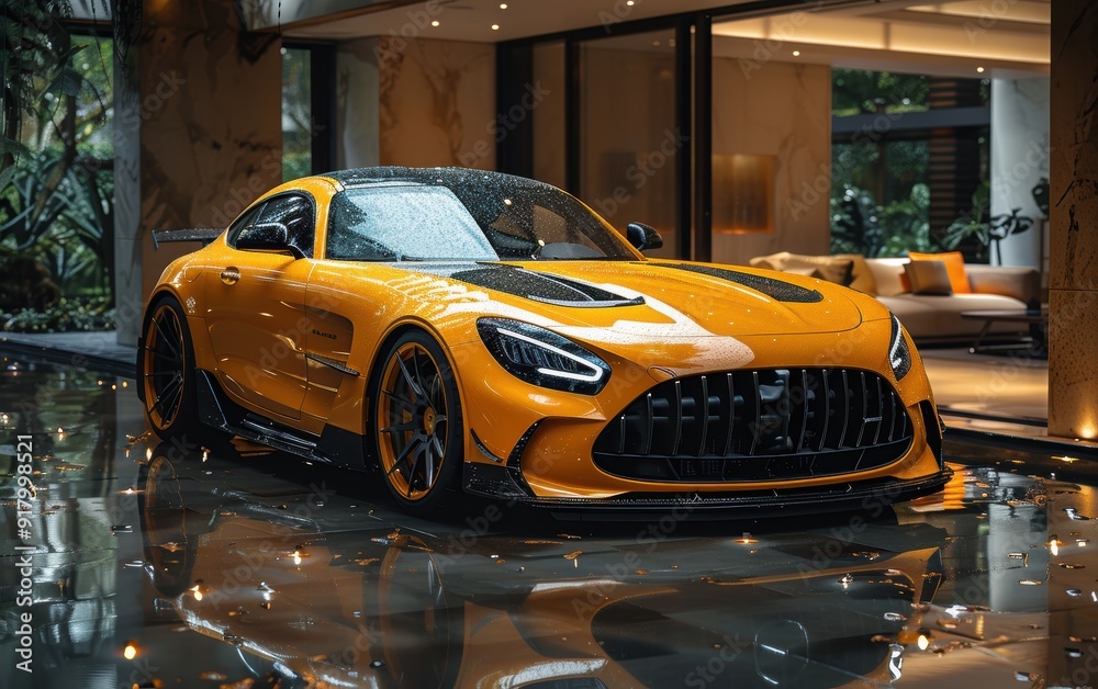 Yellow car at home Yellow car at home