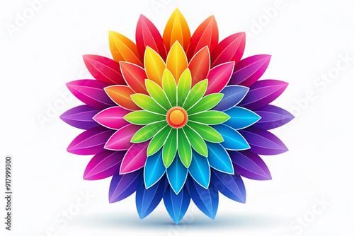 Colorful, stylized flower icon in vector format, featuring delicate petals and a bold center, perfect for graphics, logos, and decorative designs.