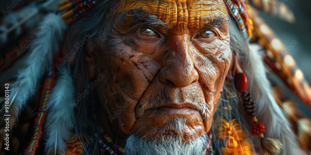 Close-up Portrait of an Indigenous Elder Close-up Portrait of an Indigenous Elder