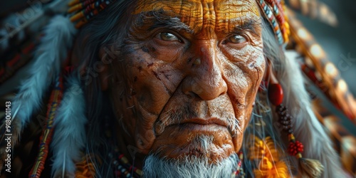 Close-up Portrait of an Indigenous Elder