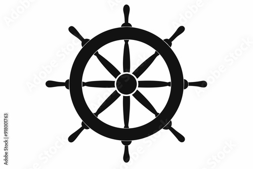 
Steering wheel icon. ship steering silhouette vector illustration
