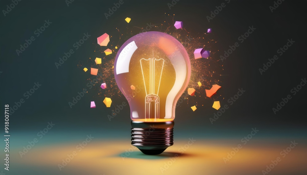A glowing light bulb emitting brilliant sparks, symbolizing creativity and innovation against a dark background. A glowing light bulb emitting brilliant sparks, symbolizing creativity and innovation against a dark background.