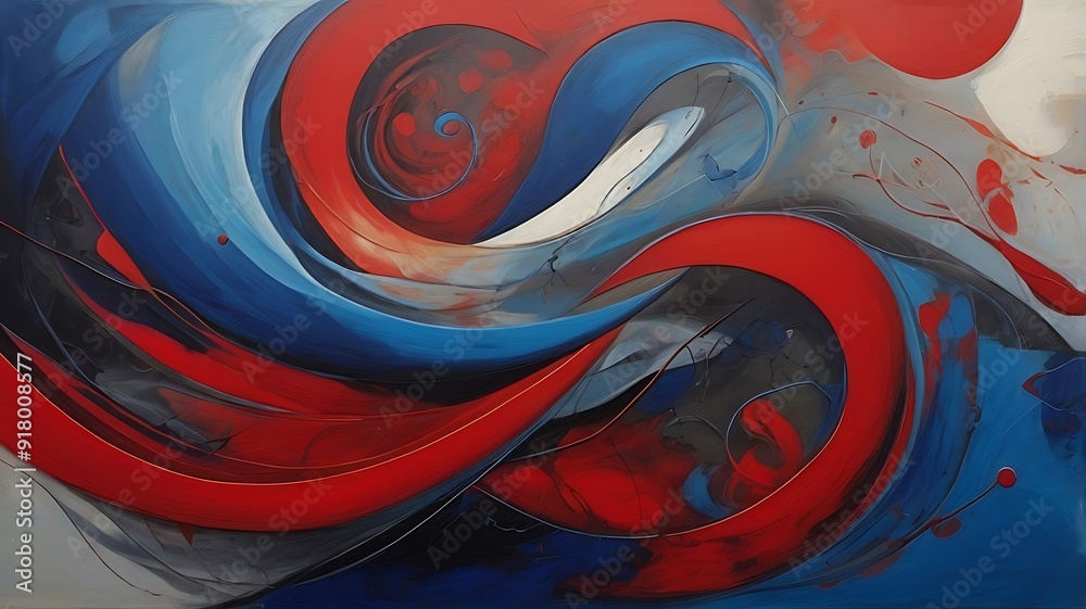 © Rebound Gallery - Opposition of red and blue illustration abstract © Rebound Gallery - Opposition of red and blue illustration abstract