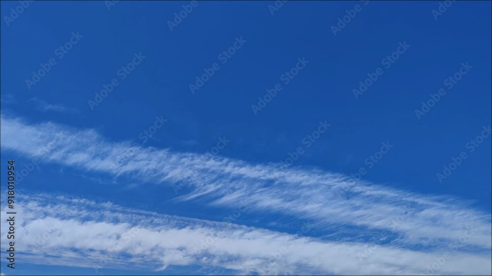 The mixture of cirrus and cirrocumulus clouds move across the sky at midday The mixture of cirrus and cirrocumulus clouds move across the sky at midday