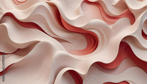 Abstract elegant wavy shapes resembling flowing fabric organic forms plywood texture