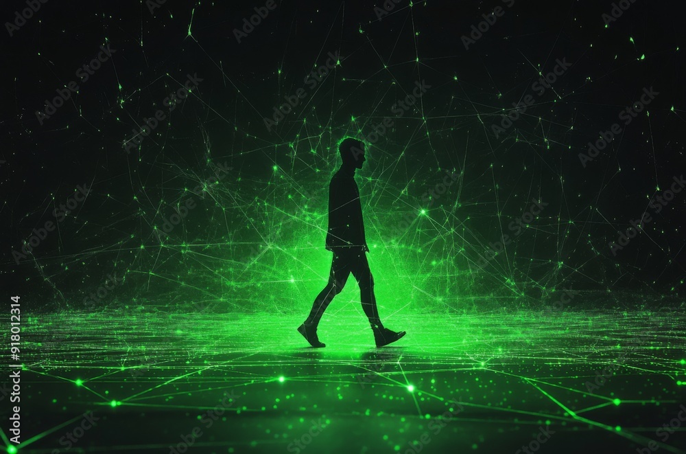 Fototapeta premium The Emergence of AI: A Conceptual Art Depicting the Luminescent Future of Chatbots and Language Understanding Through High-Tech Innovations,Abstract Art