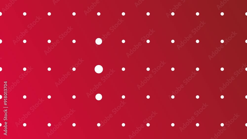 Red gradient background with white circular dots arranged in a grid ...