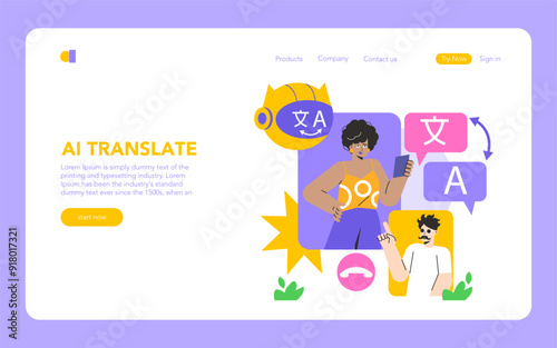 Mobile AI. Flat Vector Illustration
