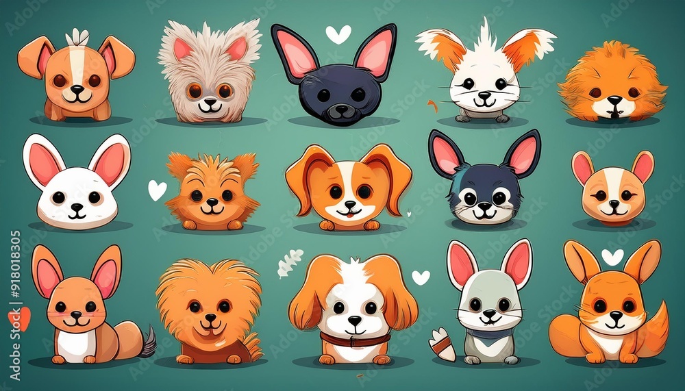 Pet Series- Cartoon versions of popular pets like dogs, cats, rabbits, and birds, each with distinct personalities and accessories Pet Series- Cartoon versions of popular pets like dogs, cats, rabbits, and birds, each with distinct personalities and accessories