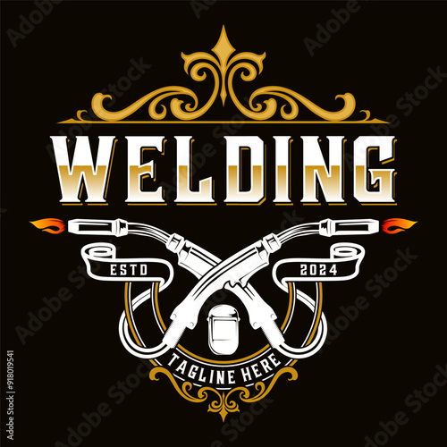Welder logo design. Flame welding torch fabrication, for the welding industry.