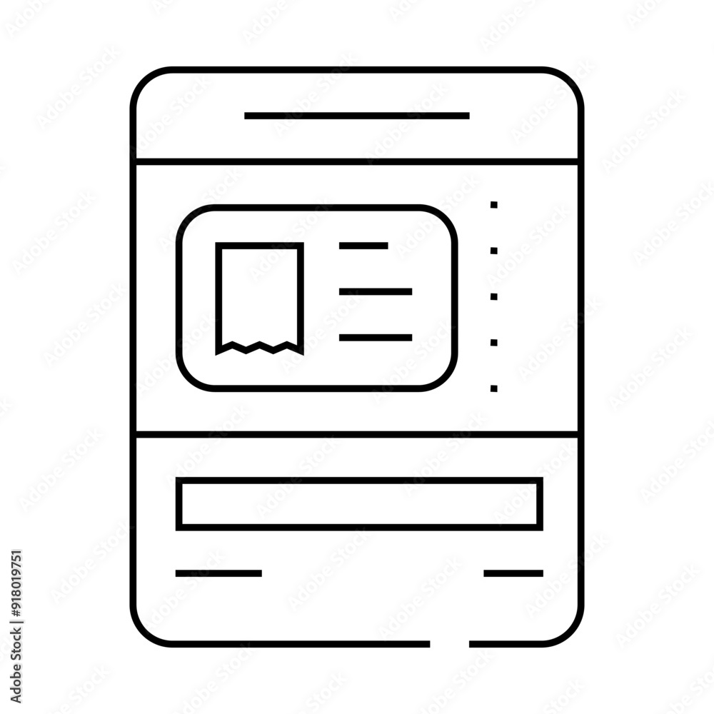 ticket dispenser line icon vector. ticket dispenser sign. isolated contour symbol black illustration ticket dispenser line icon vector. ticket dispenser sign. isolated contour symbol black illustration
