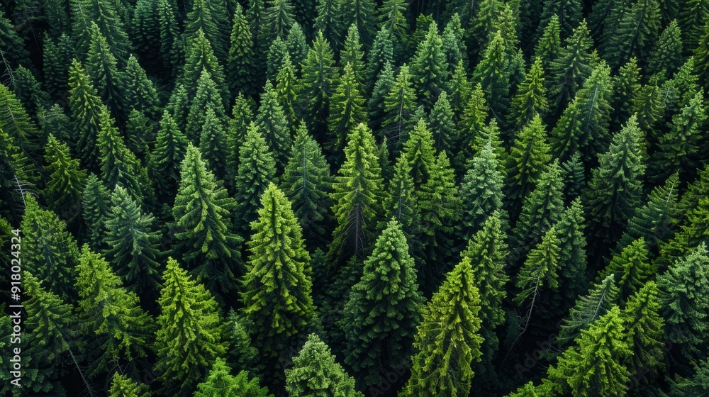 Aerial view of lush evergreen forest during daylight in a remote mountainous region Aerial view of lush evergreen forest during daylight in a remote mountainous region