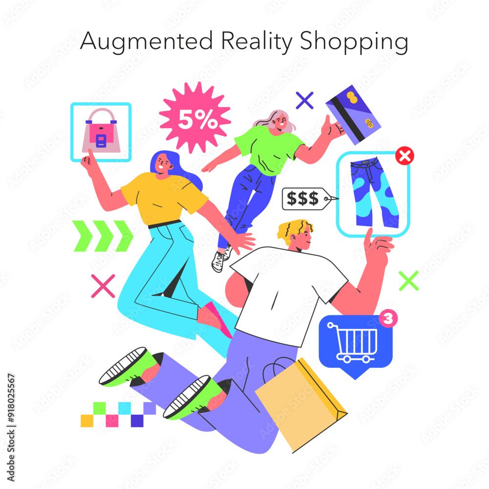 Fashion Tech. Flat Vector Illustration Fashion Tech. Flat Vector Illustration