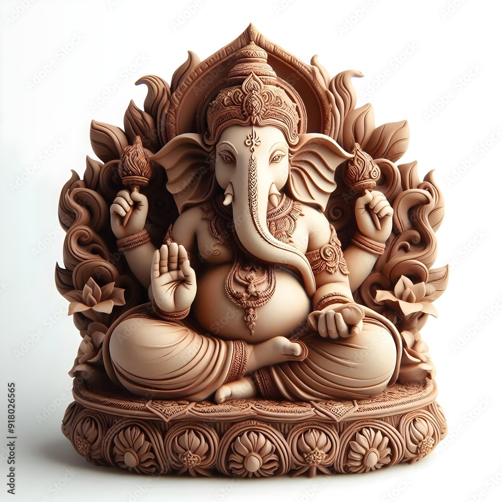 Cute Lord Ganapati Handmade Clay Sculpture for Ganesh Chaturthi Cute Lord Ganapati Handmade Clay Sculpture for Ganesh Chaturthi