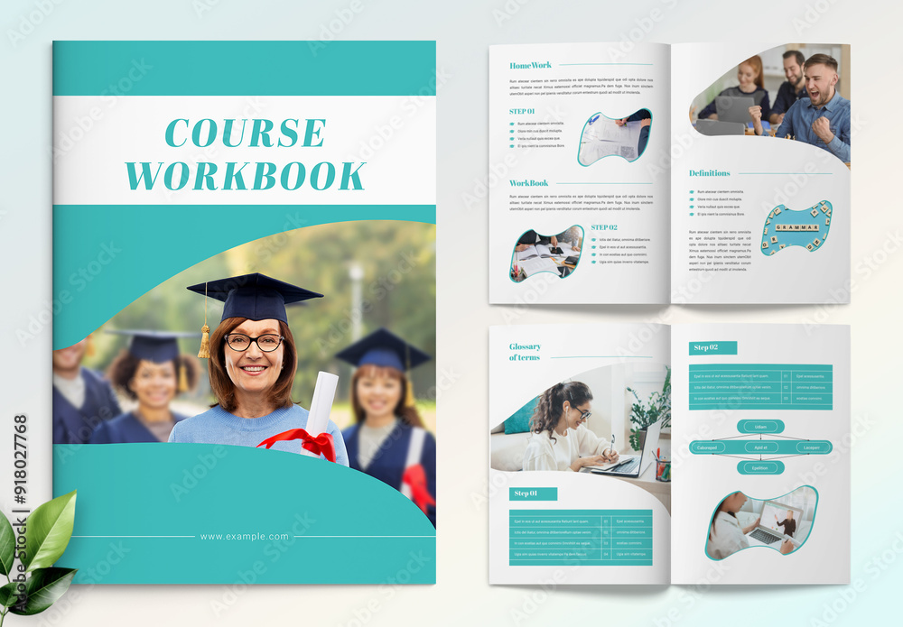 Course Workbook Layout Stock Template | Adobe Stock