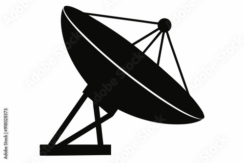 
Satellite dish antenna silhouette vector, Satellite dish icon