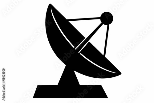 
Satellite dish antenna silhouette vector, Satellite dish icon