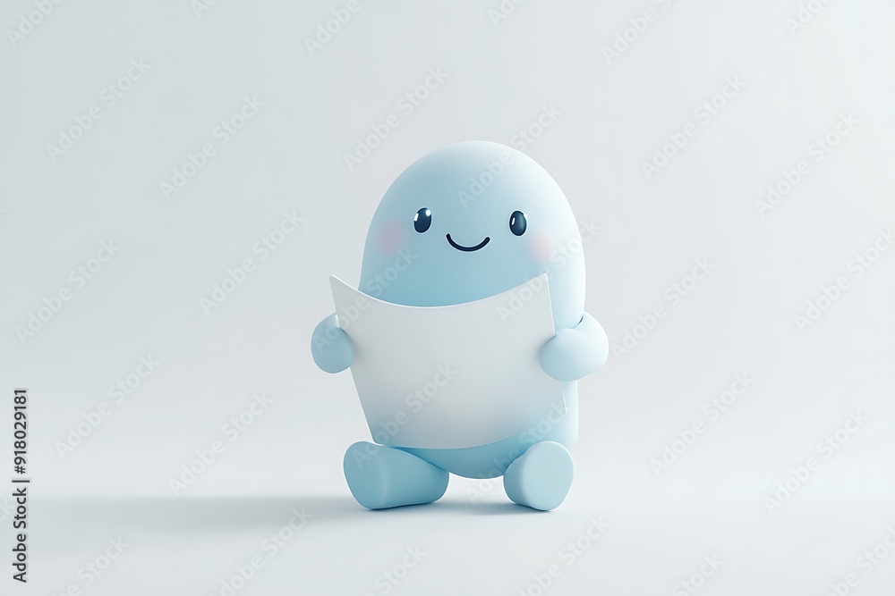 Blank Board Emoticon Character Face Expression. 3d Rendering. Blank Board Emoticon Character Face Expression. 3d Rendering.