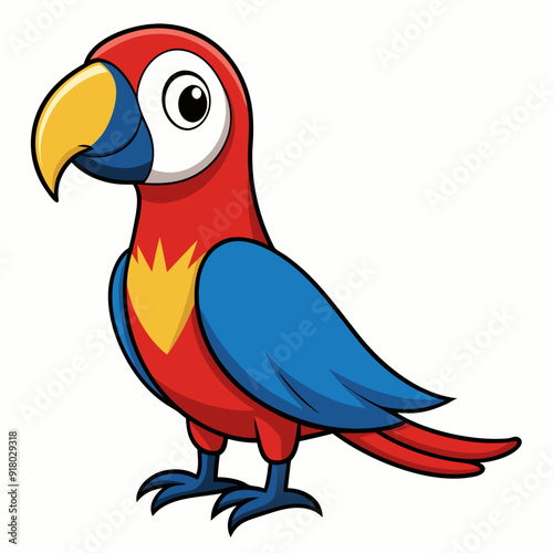 macaw-with-white-background