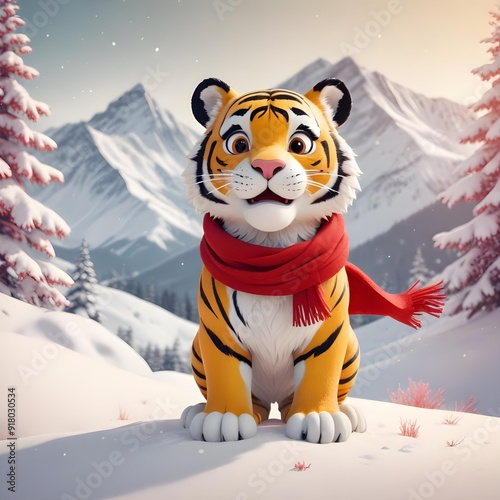Wallpaper Mural tiger in the snow Torontodigital.ca
