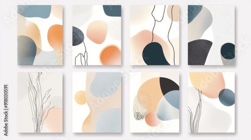 Collection of editable flyer and poster templates with a modern design, isolated on a clean white background