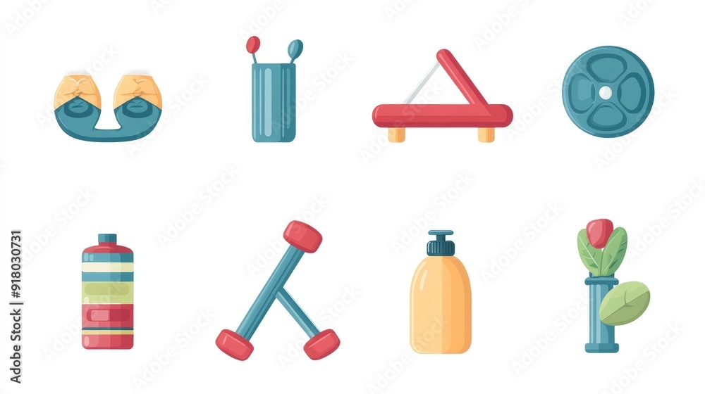 Collection of high-quality vector graphics of fitness and wellness icons, on a clean white background Collection of high-quality vector graphics of fitness and wellness icons, on a clean white background