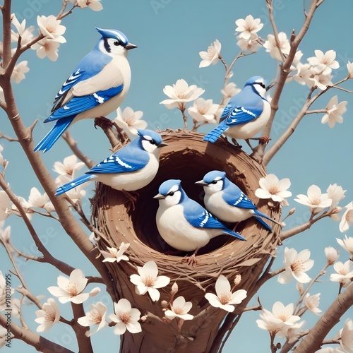Wallpaper Mural bird on branch Torontodigital.ca