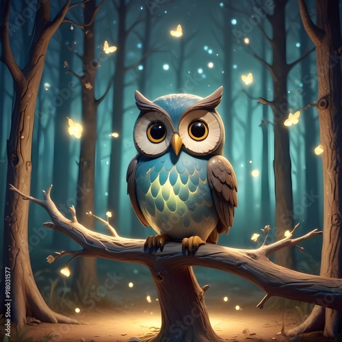 Wallpaper Mural owl on branch Torontodigital.ca