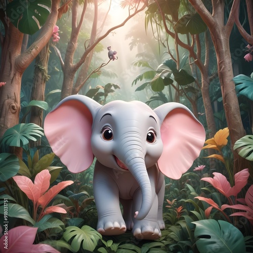Wallpaper Mural elephant in the park Torontodigital.ca