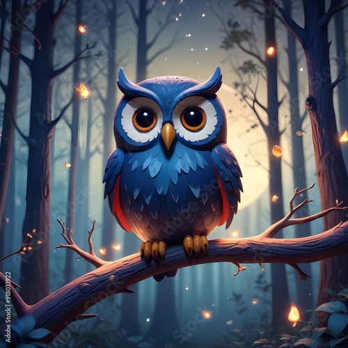 Wallpaper Mural owl on tree Torontodigital.ca