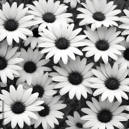 Wallpaper Mural black and white chrysanthemum Torontodigital.ca
