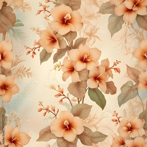 Wallpaper Mural seamless floral background Torontodigital.ca