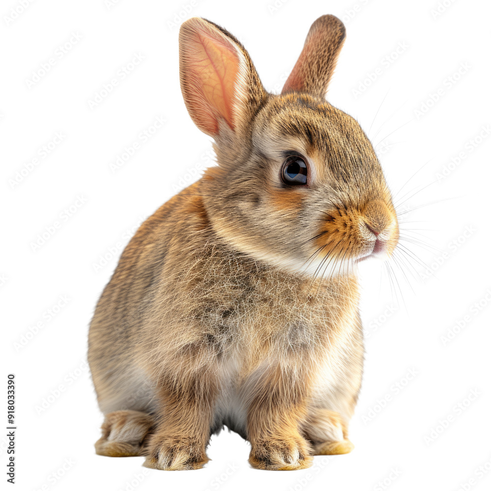 Fototapeta premium Cute bunny isolated on a transparent background for web, banner, wallpaper