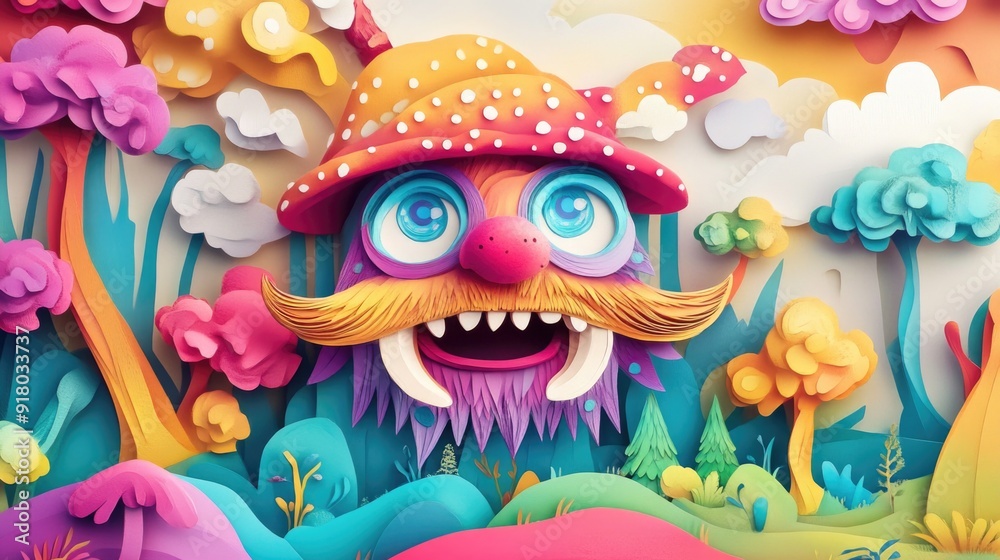 paper cut style illustration troll colorful 3d paper cut style illustration troll colorful 3d