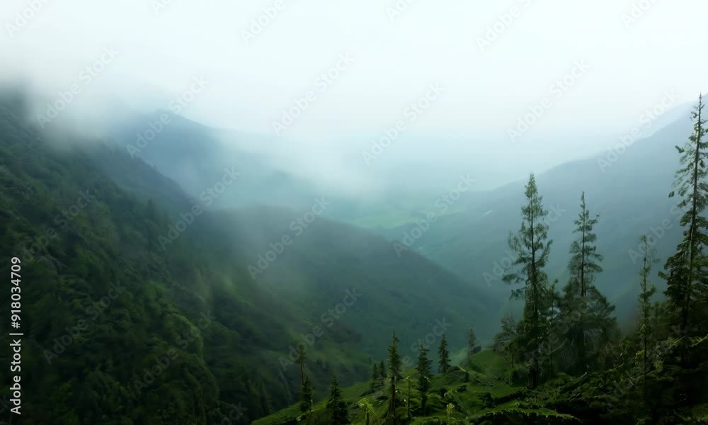 Capturing the serene beauty of fog-covered mountains and valleys, hyperrealistic . Video Capturing the serene beauty of fog-covered mountains and valleys, hyperrealistic . Video