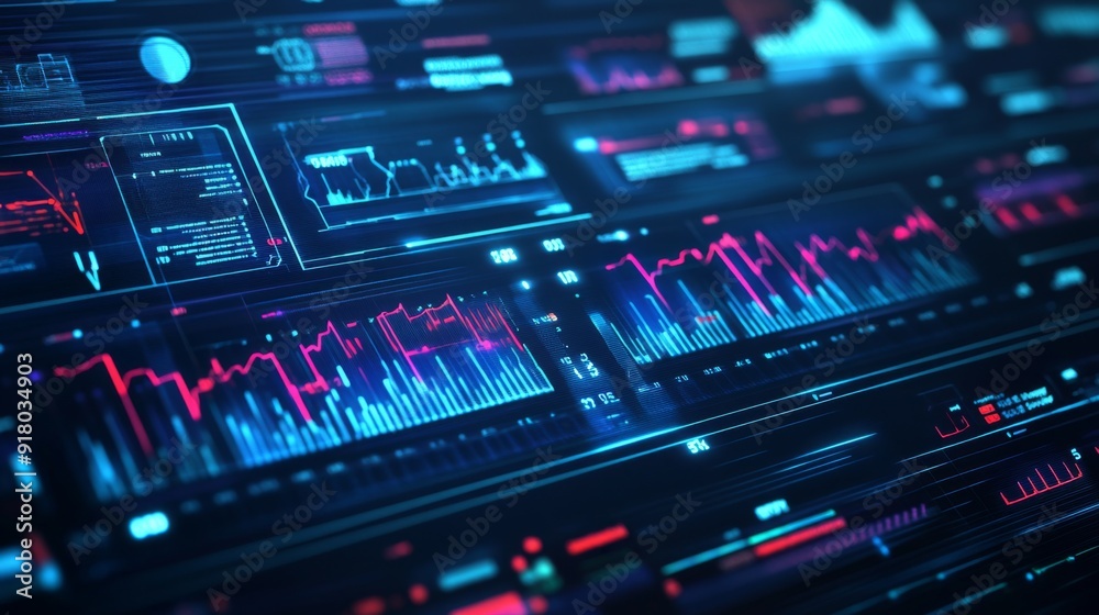A high-tech digital display featuring a detailed view of electrical waveforms, with clean lines and numerical data showing real-time electrical activity. A high-tech digital display featuring a detailed view of electrical waveforms, with clean lines and numerical data showing real-time electrical activity.
