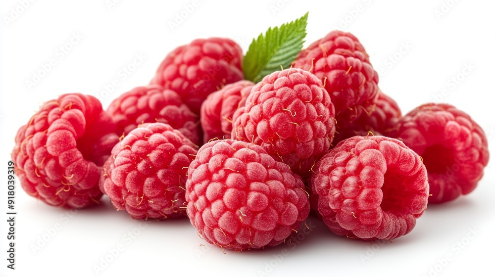 Fresh Raspberries in Various Angles and Views, Isolated on White Background Generative AI Fresh Raspberries in Various Angles and Views, Isolated on White Background Generative AI