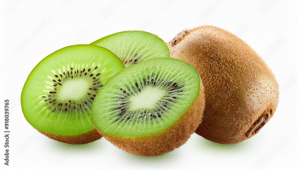 Vibrant Kiwi Slices: Isolated on Transparent PNG Vibrant Kiwi Slices: Isolated on Transparent PNG