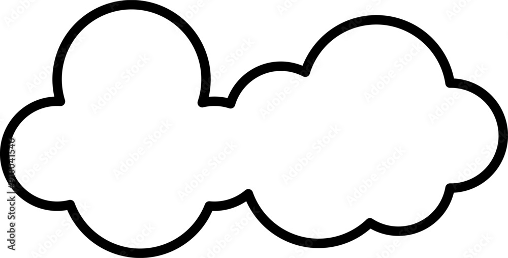 Simple outline cloud vector icon. Symbol for forecast and online data storage. Isolated illustration in white background. Simple outline cloud vector icon. Symbol for forecast and online data storage. Isolated illustration in white background.