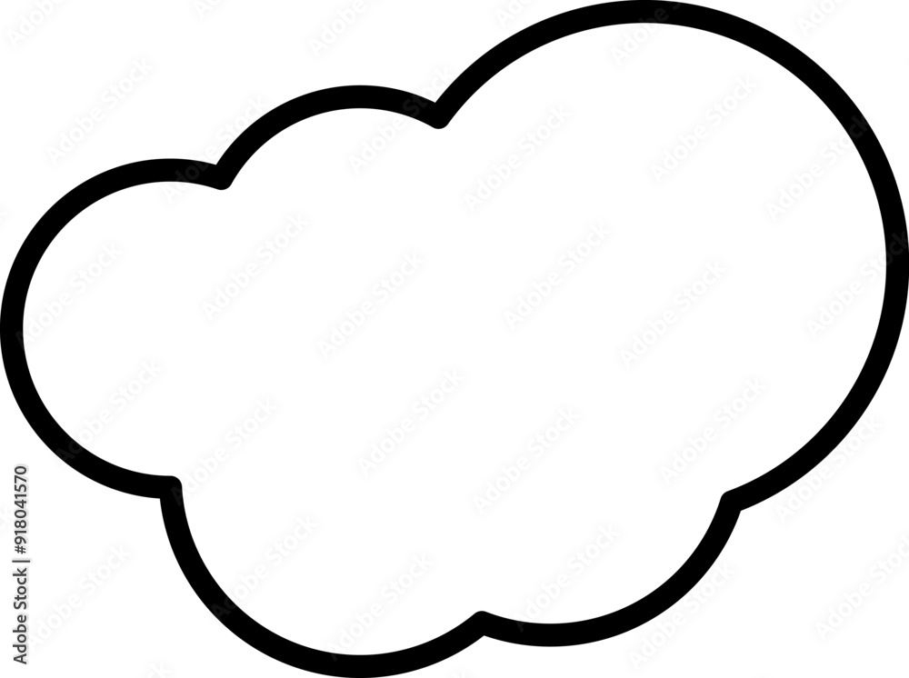 Simple outline cloud vector icon. Symbol for forecast and online data storage. Isolated illustration in white background. Simple outline cloud vector icon. Symbol for forecast and online data storage. Isolated illustration in white background.