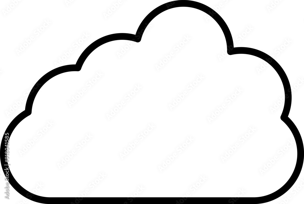 Simple outline cloud vector icon. Symbol for forecast and online data storage. Isolated illustration in white background. Simple outline cloud vector icon. Symbol for forecast and online data storage. Isolated illustration in white background.