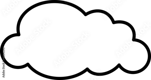 Simple outline cloud vector icon. Symbol for forecast and online data storage. Isolated illustration in white background.