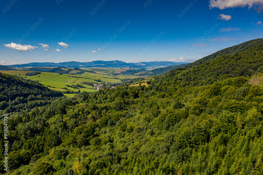 Naklejka premium Góry Leluchowskie, Beskid Sądecki, Małopolska, Poland, EU