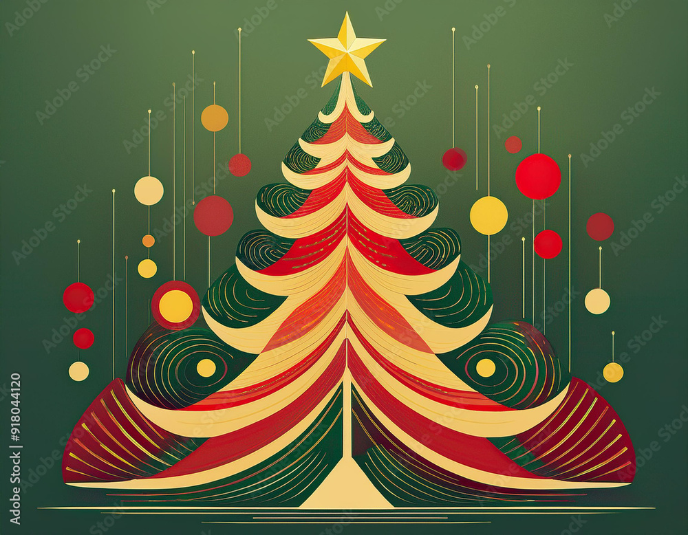Classic Christmas Tree with Red and Gold Ornaments, Star Topper, and Bright Festive Lights Classic Christmas Tree with Red and Gold Ornaments, Star Topper, and Bright Festive Lights