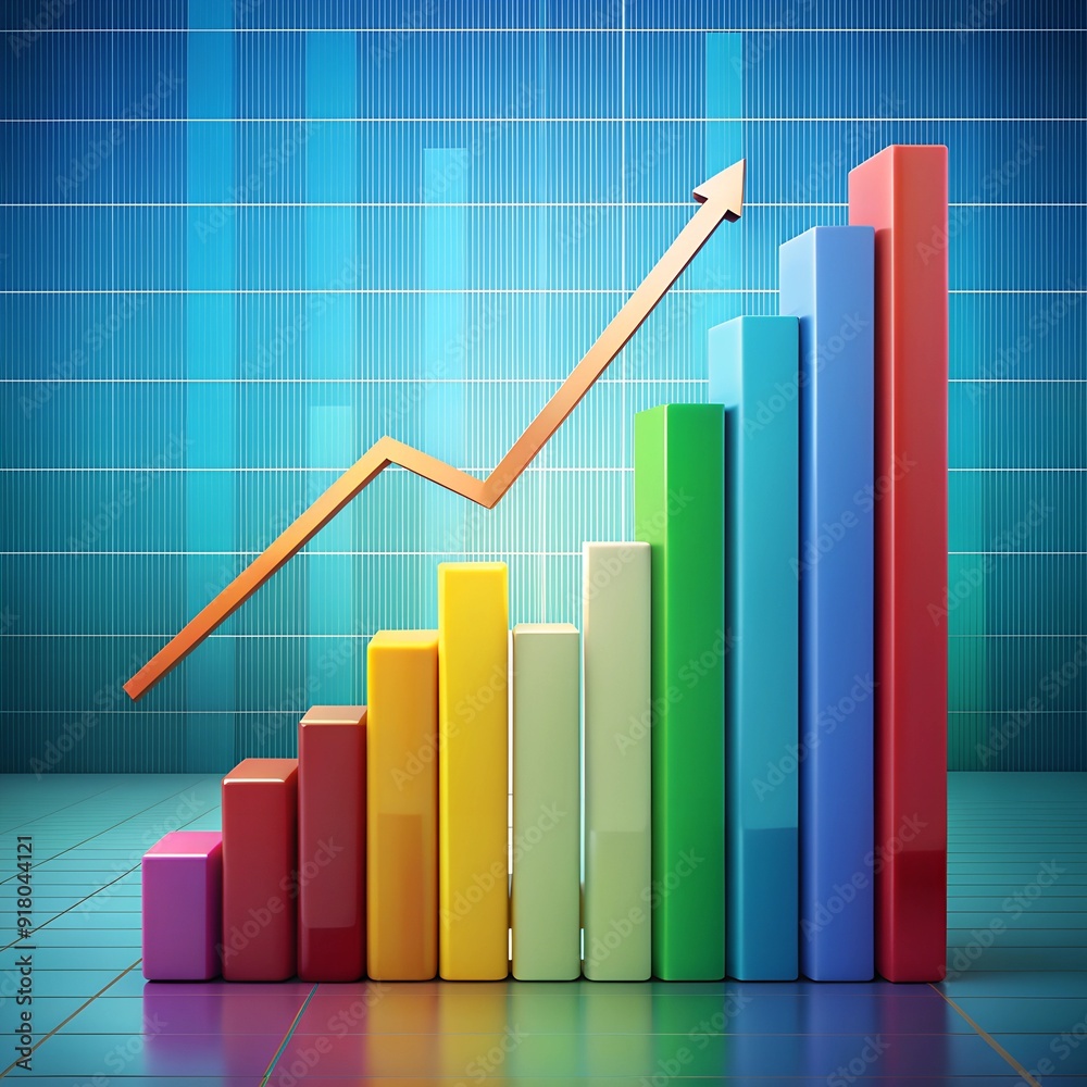 business chart with arrow