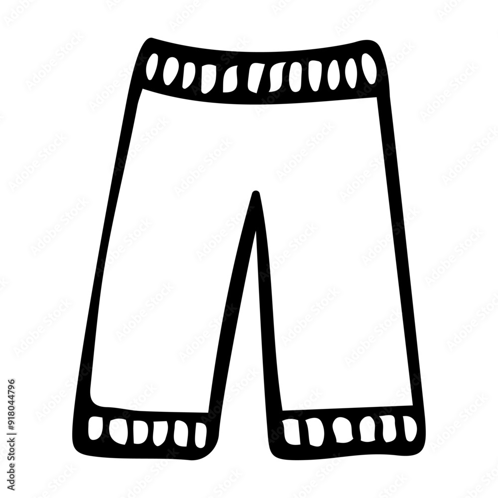 Pants hand drawn doodle. Clothes for sleeping in bed. Pajamas. Comfort of home. Vector outline line art illustration. Pants hand drawn doodle. Clothes for sleeping in bed. Pajamas. Comfort of home. Vector outline line art illustration.